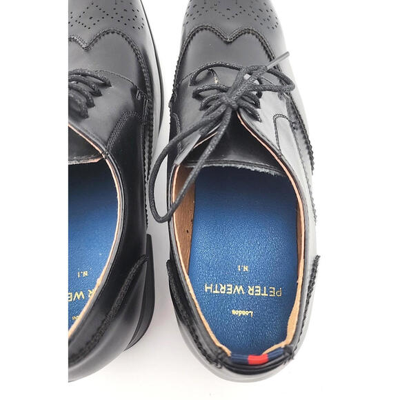 Peter Werth London Mens Harrison Round Toe Brogues Black UK9 US10 EU43 Wingtip main image 8